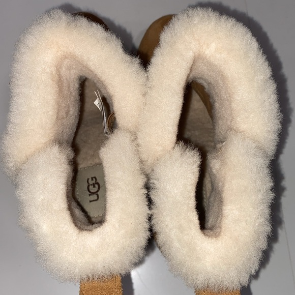 UGG Seyline Shearling-Trimmed Suede Wedge Boots Size 7.5 - Picture 11 of 12